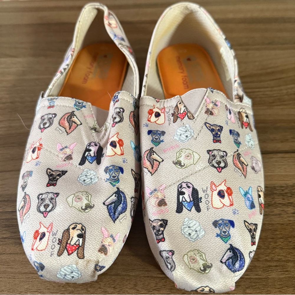 BOBS from Skechers Cream Flats with Cartoon Dog Print